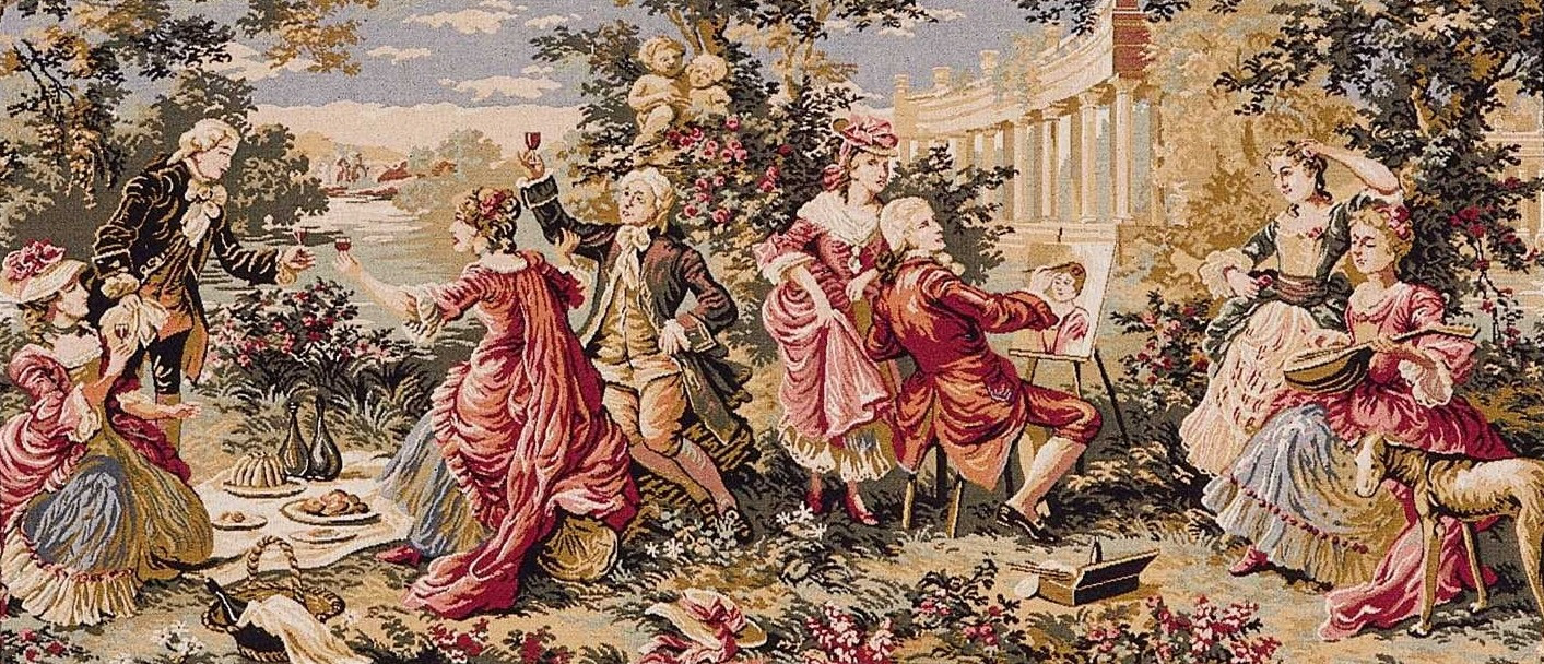 Garden Party in the Countryside without Border Tapestry
