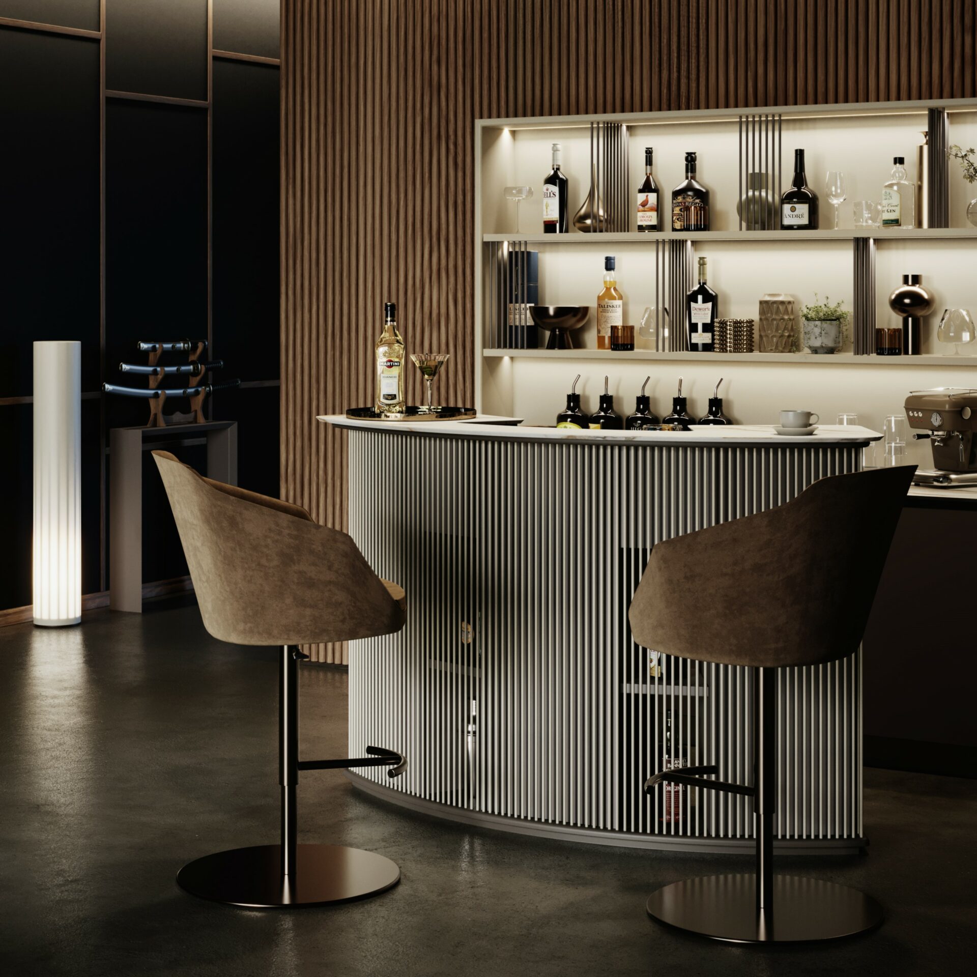 Dry Collector Home Bar with Counter