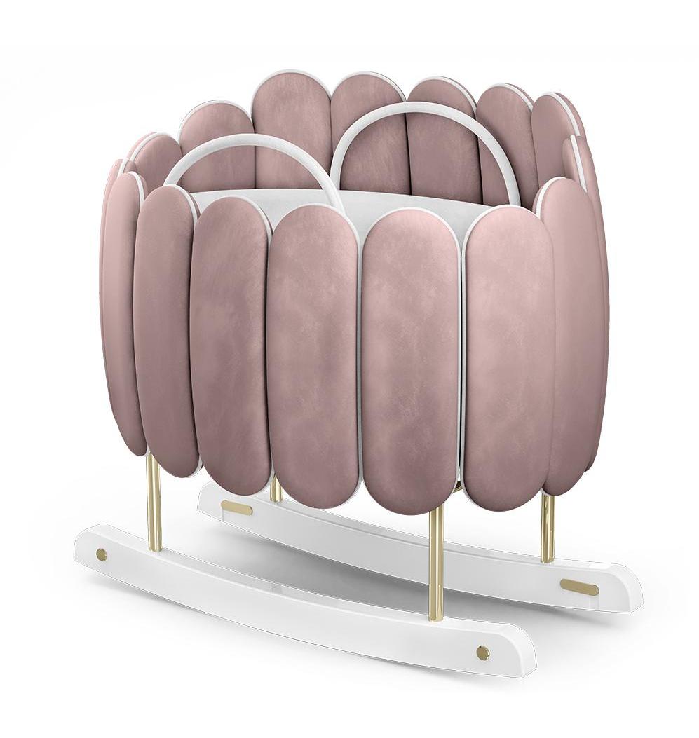 Lotus Gentle Pink Rocking Crib