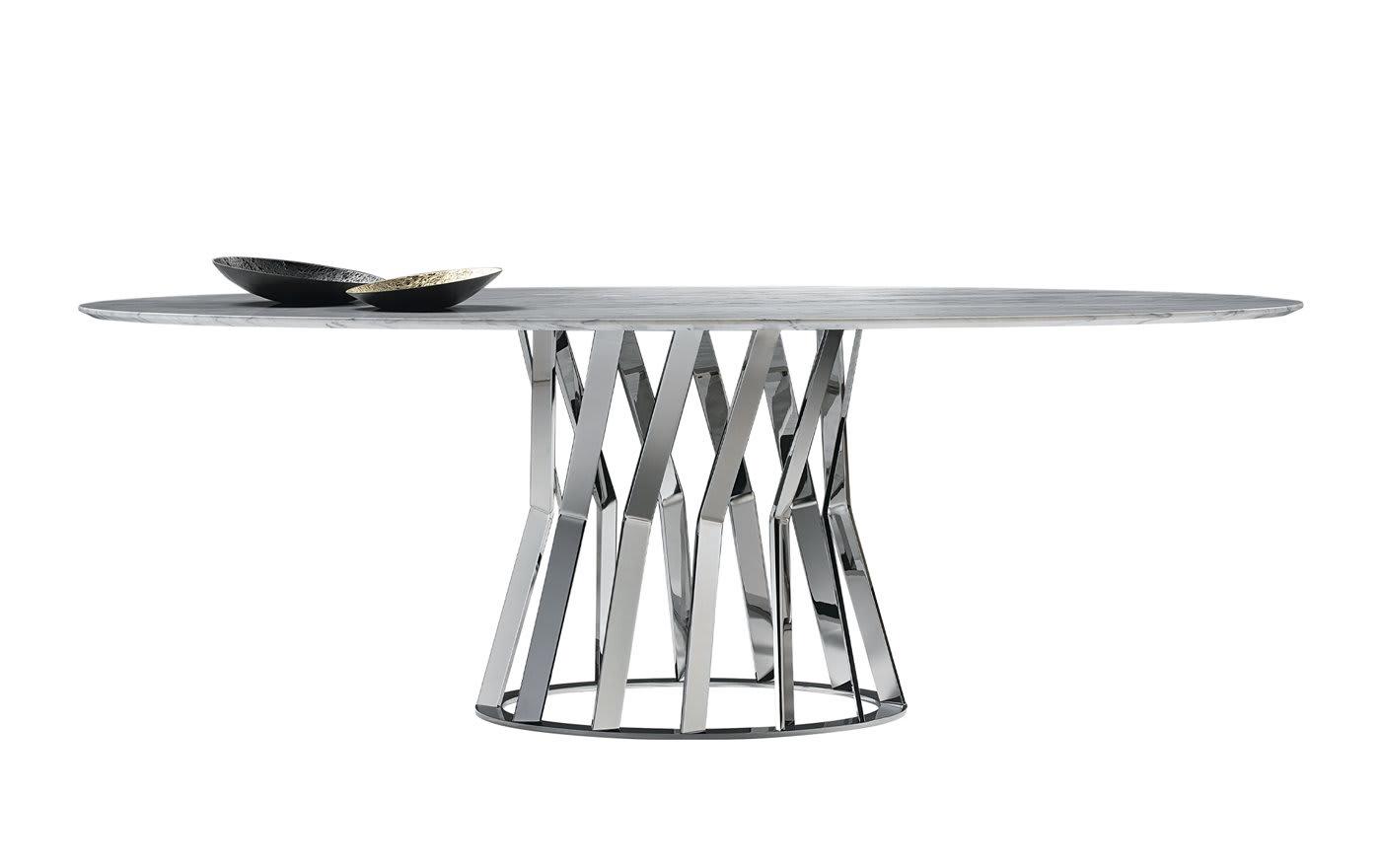Ray Chrome Italian Dining Table