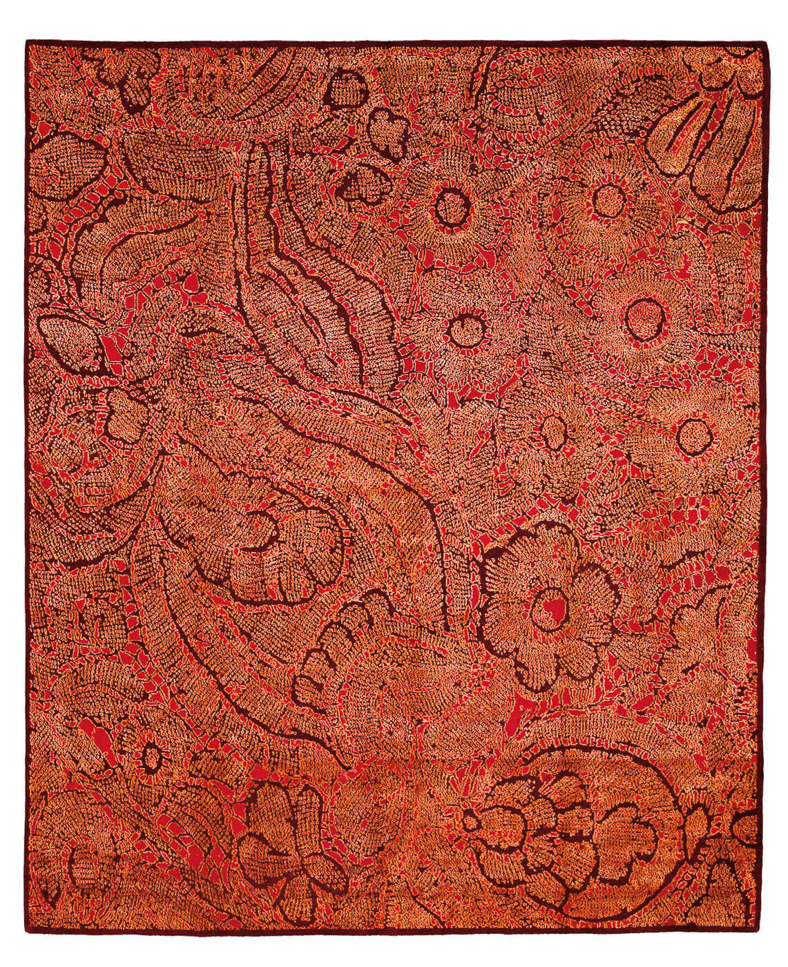 Red Lace Hand-woven Luxury Rug ☞ Size: 250 x 300 cm