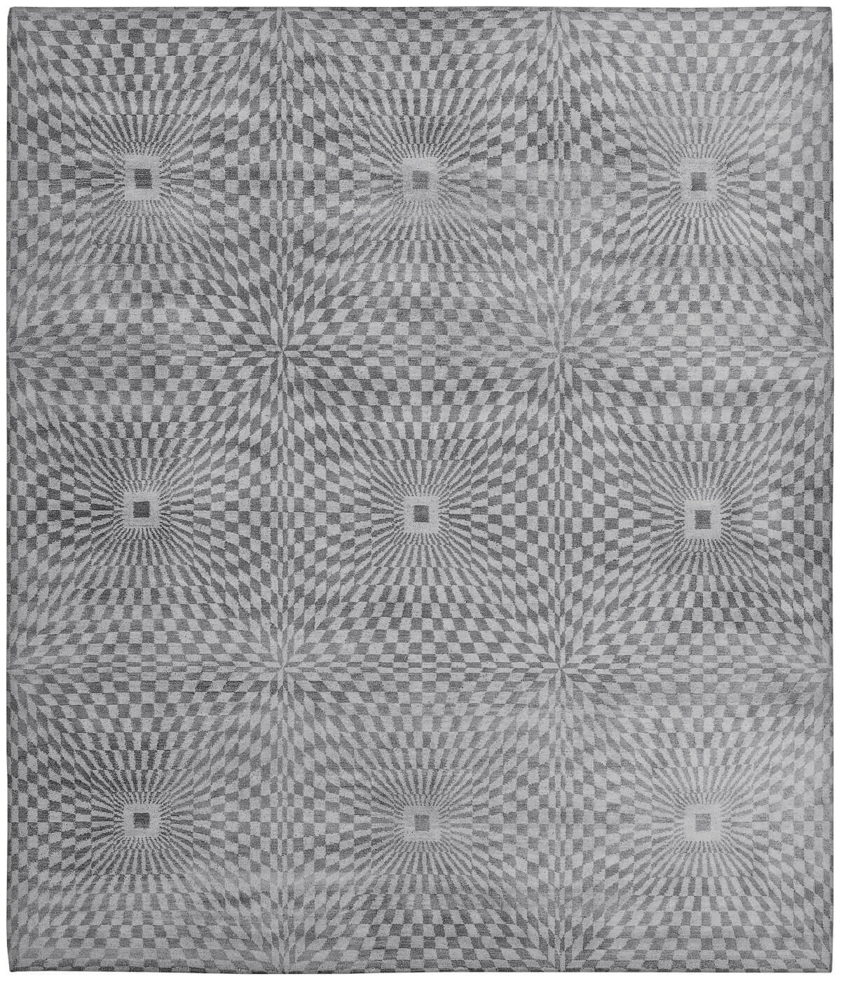 Kaleidoscope Grey Luxury Hand-woven Rug ☞ Size: 200 x 300 cm