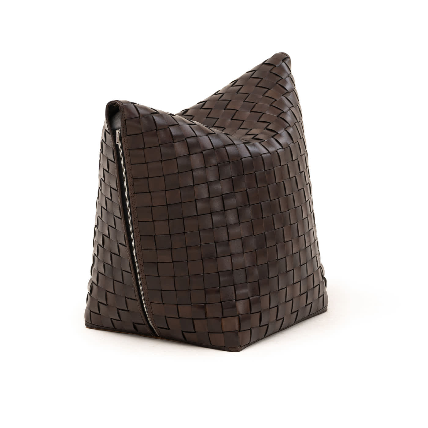 Weaved Mao Bean Bag Leather Chair