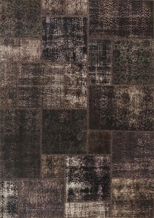Dark Brown Patchwork Luxury Rug