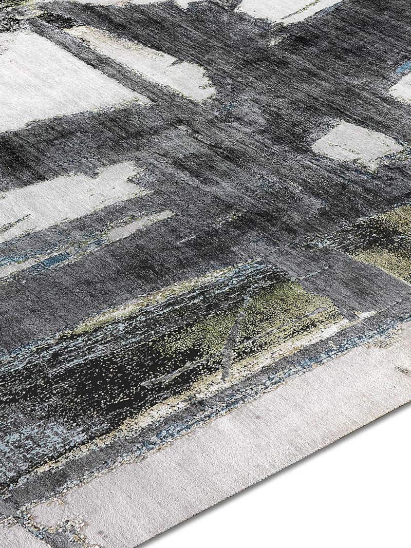 Green Rust Hand-Woven Exquisite Rug ☞ Size: 140 x 210 cm