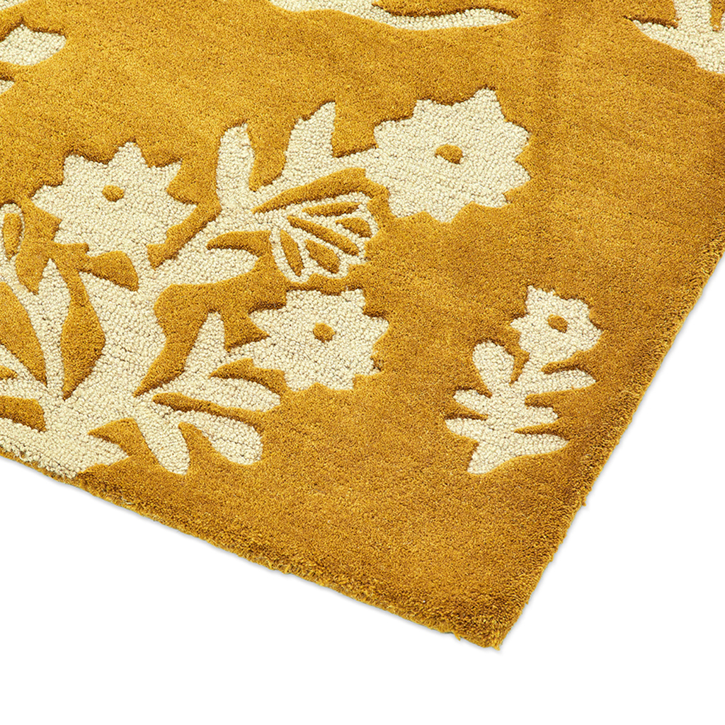 Woodland Glade Gold Rug | Size: 140 x 200 cm