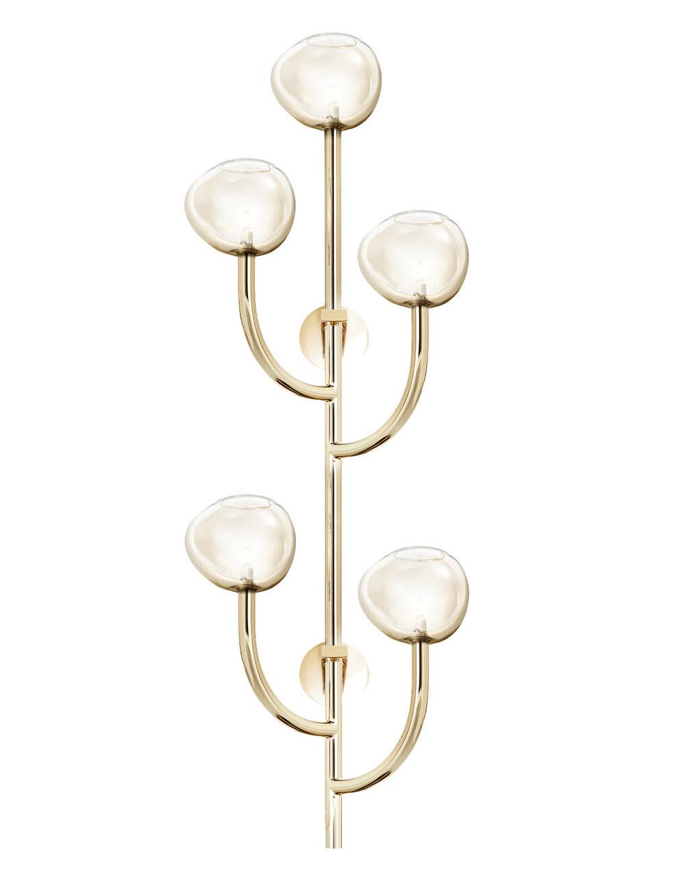 Honey Glass Ball Soft Gold Wall Sconce