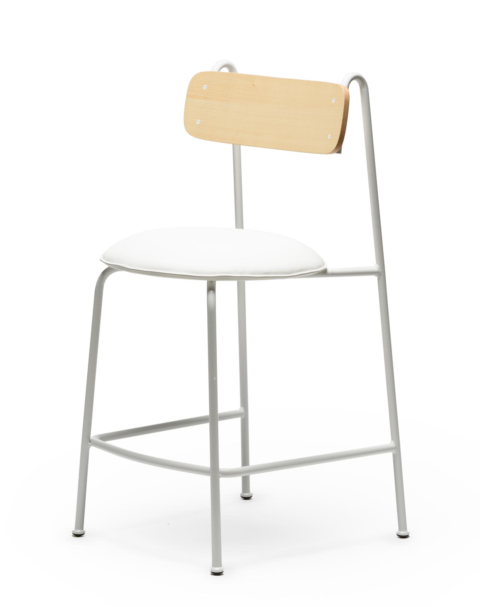 Lena White Ash Wood Bar Chair