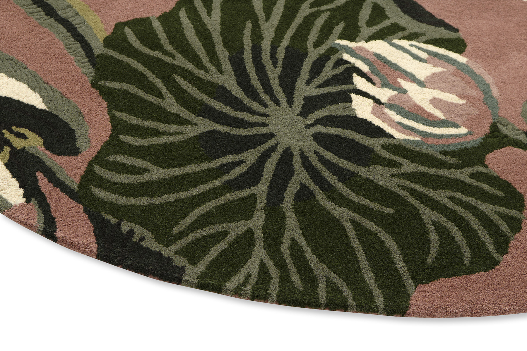 Rose Wool Circle Modern Hand Woven Rug | Size: Ø 200 cm