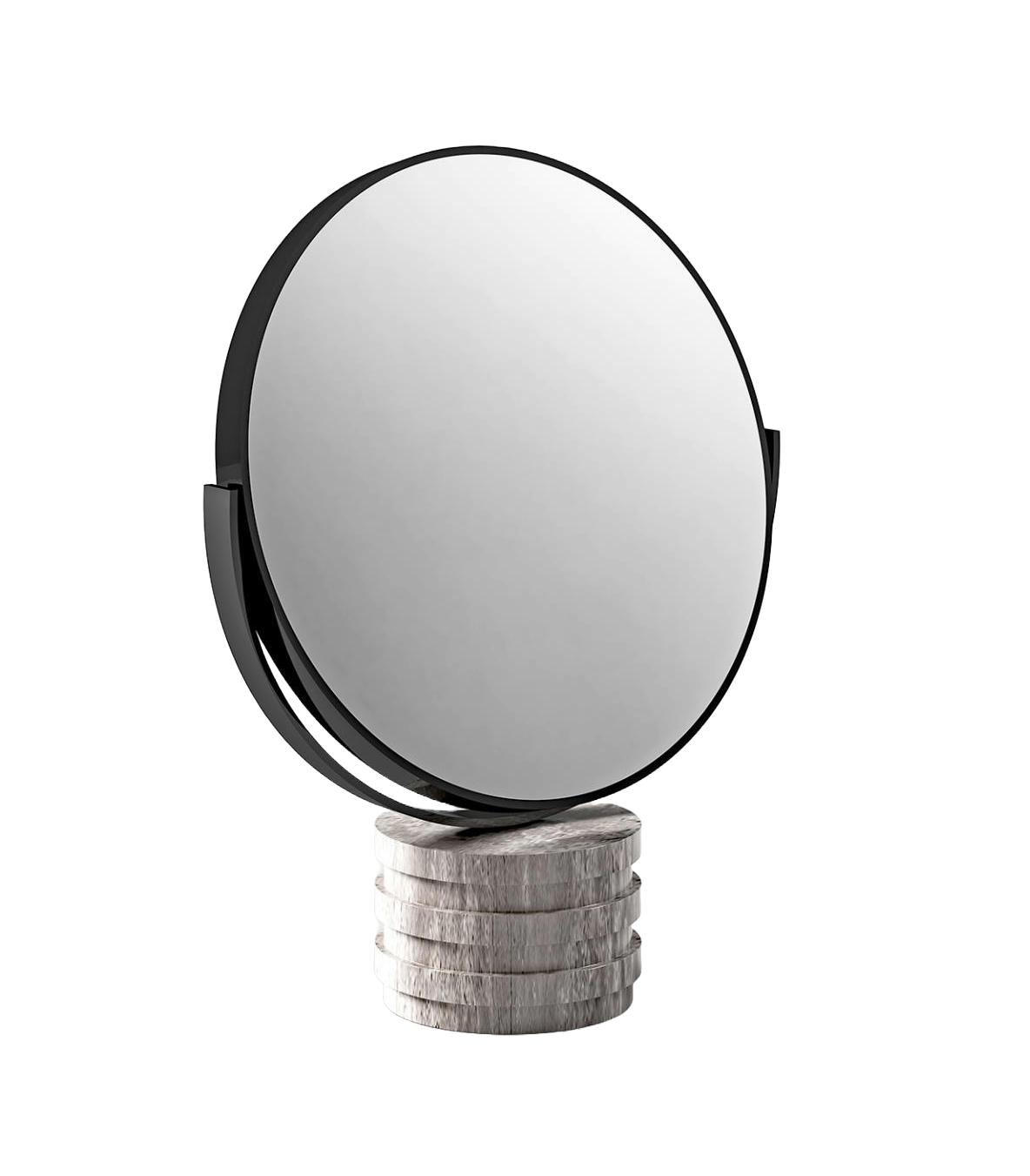 Elegant Table Mirror on Marble Stand