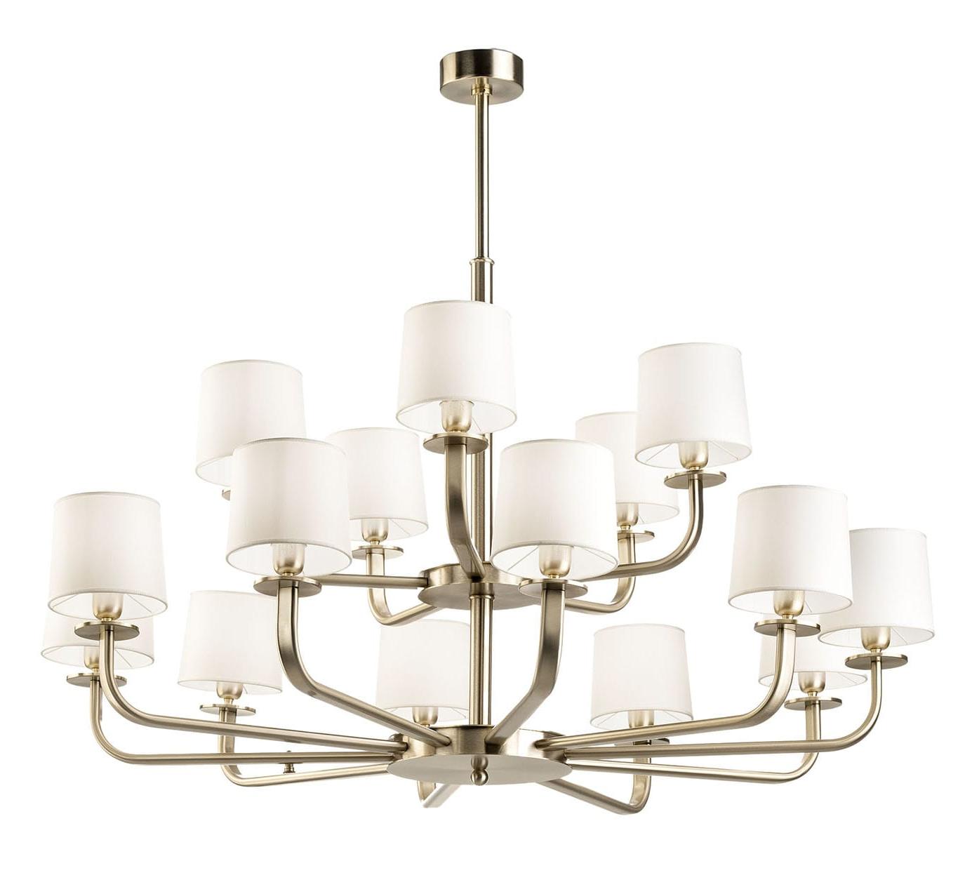 15-Light Brushed Pale Gold Chandelier