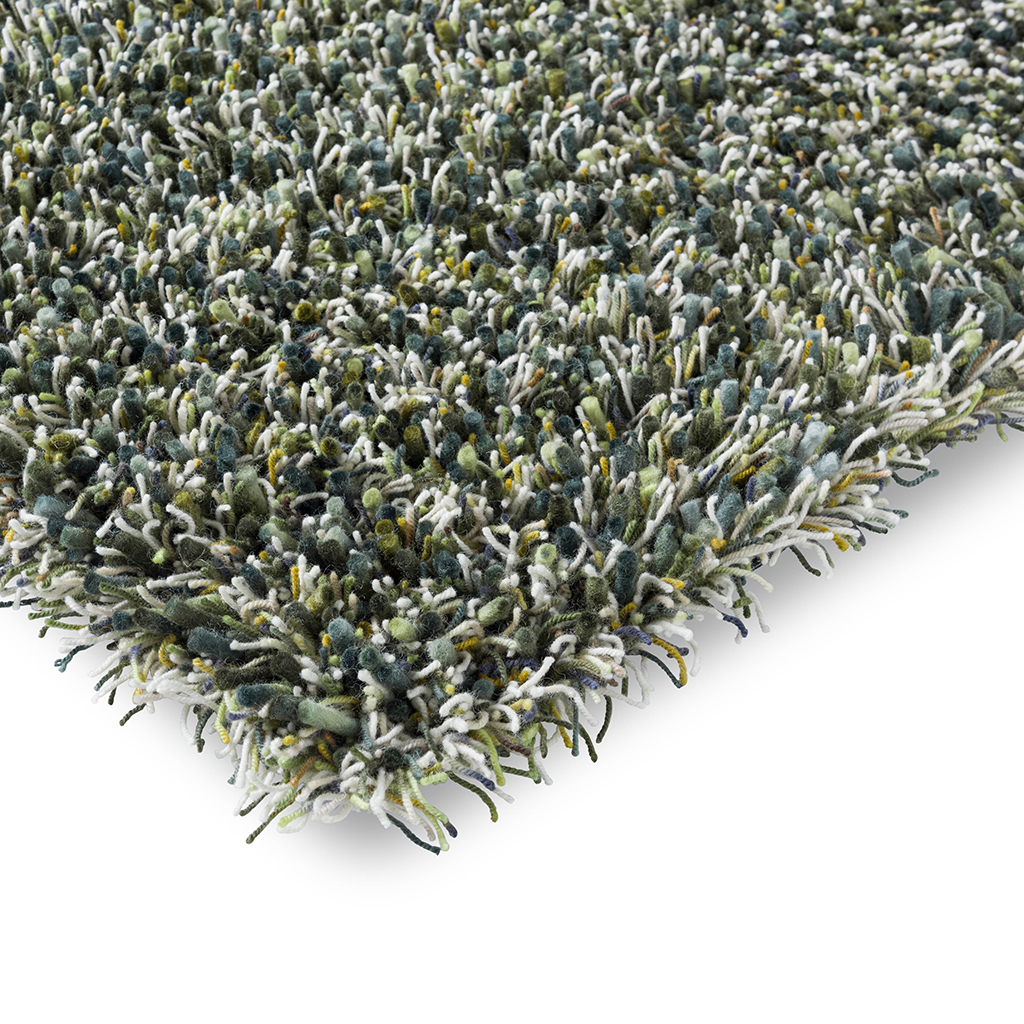 Shaggy Felted Wool Green Rug | Size: 200 x 300 cm