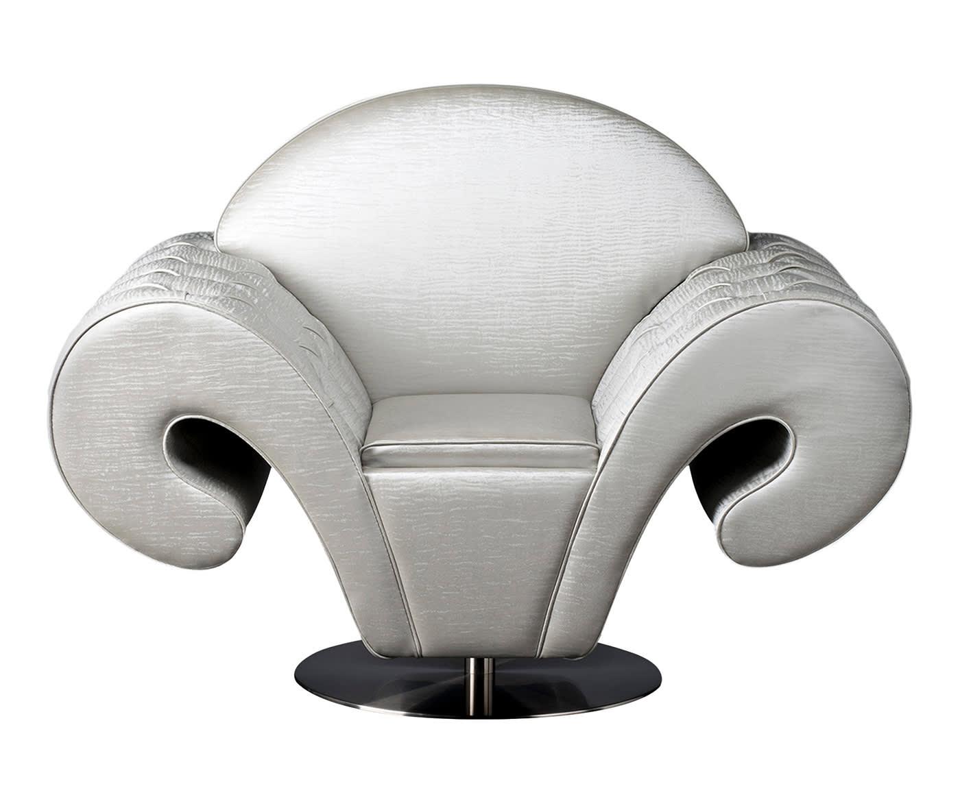 Silhouette White Rotating Armchair