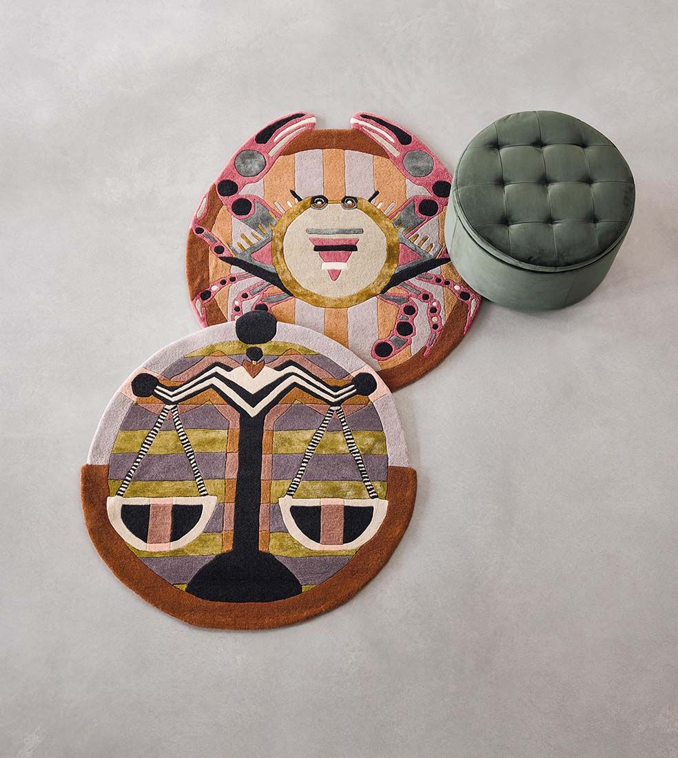Zodiac Cancer Hand Woven Round Rug | Size: Ø 100 cm