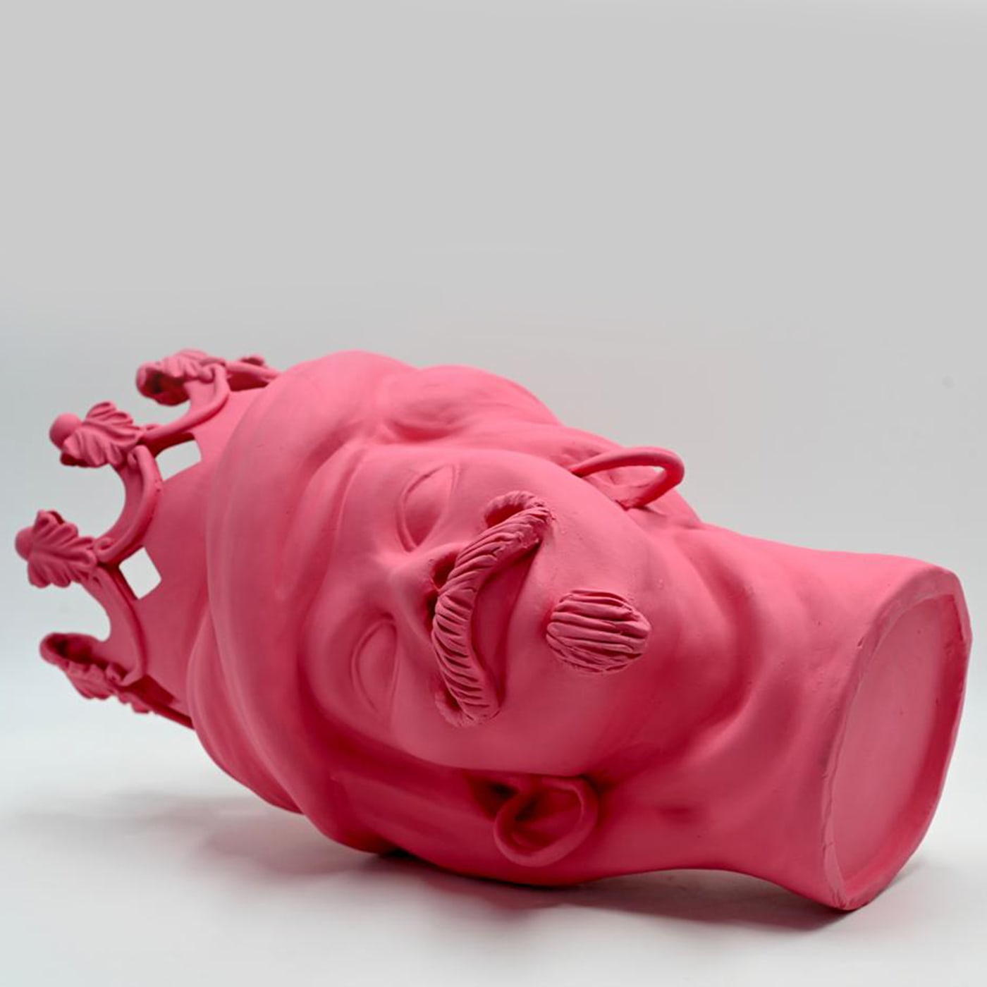 Pink Moor's Head Sculpture Handmade in Italy