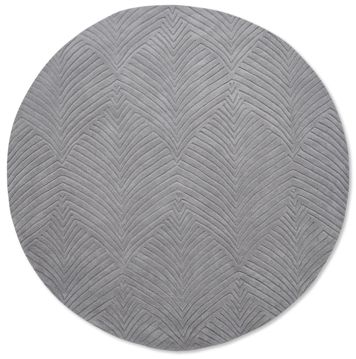 Grey Wool Circle Modern Hand Woven Rug | Size: Ø 200 cm