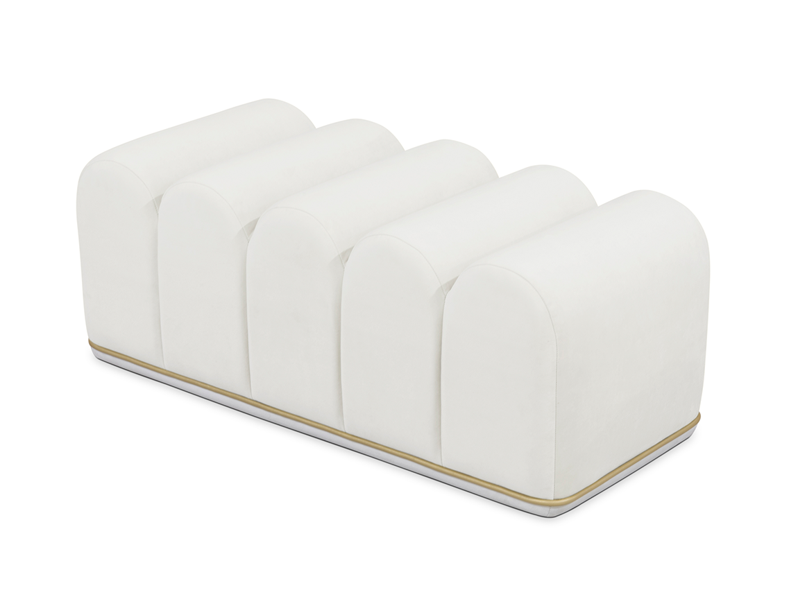 Sweet Swirl Cream Accent Bench
