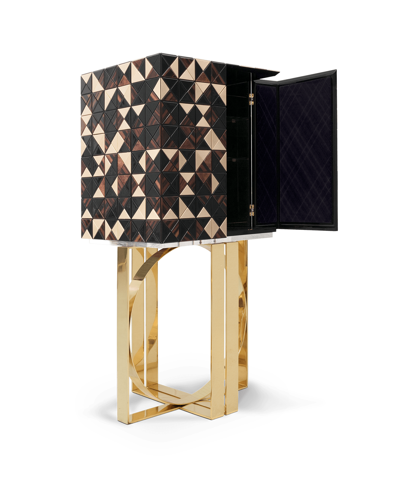 Mosaic Walnut Artisanal Cabinet