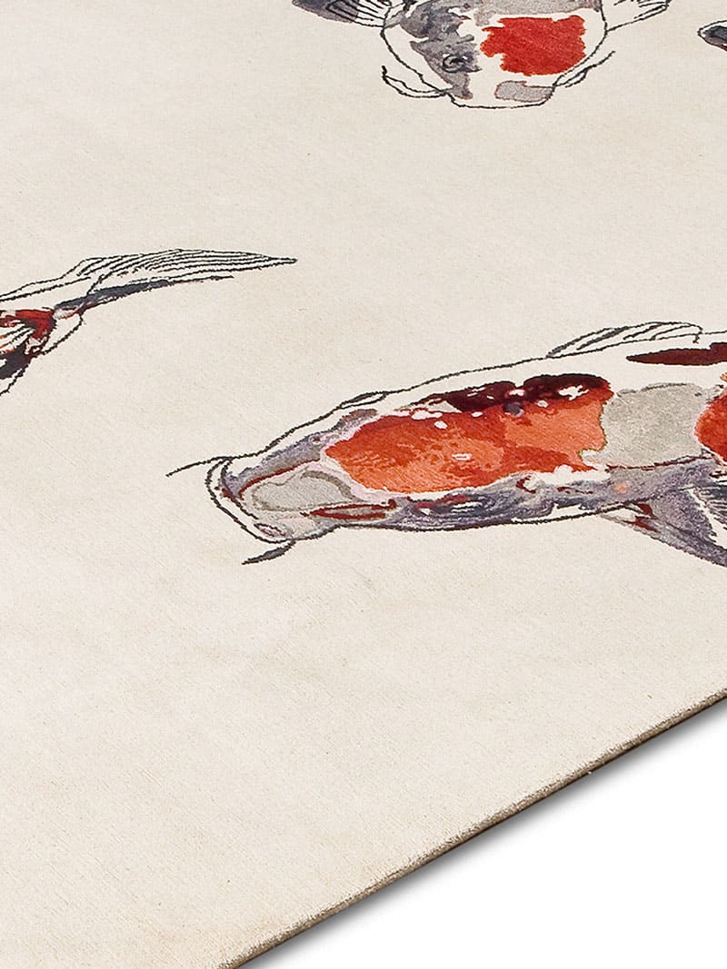 Fish Original on White Luxury Hand-Woven Rug