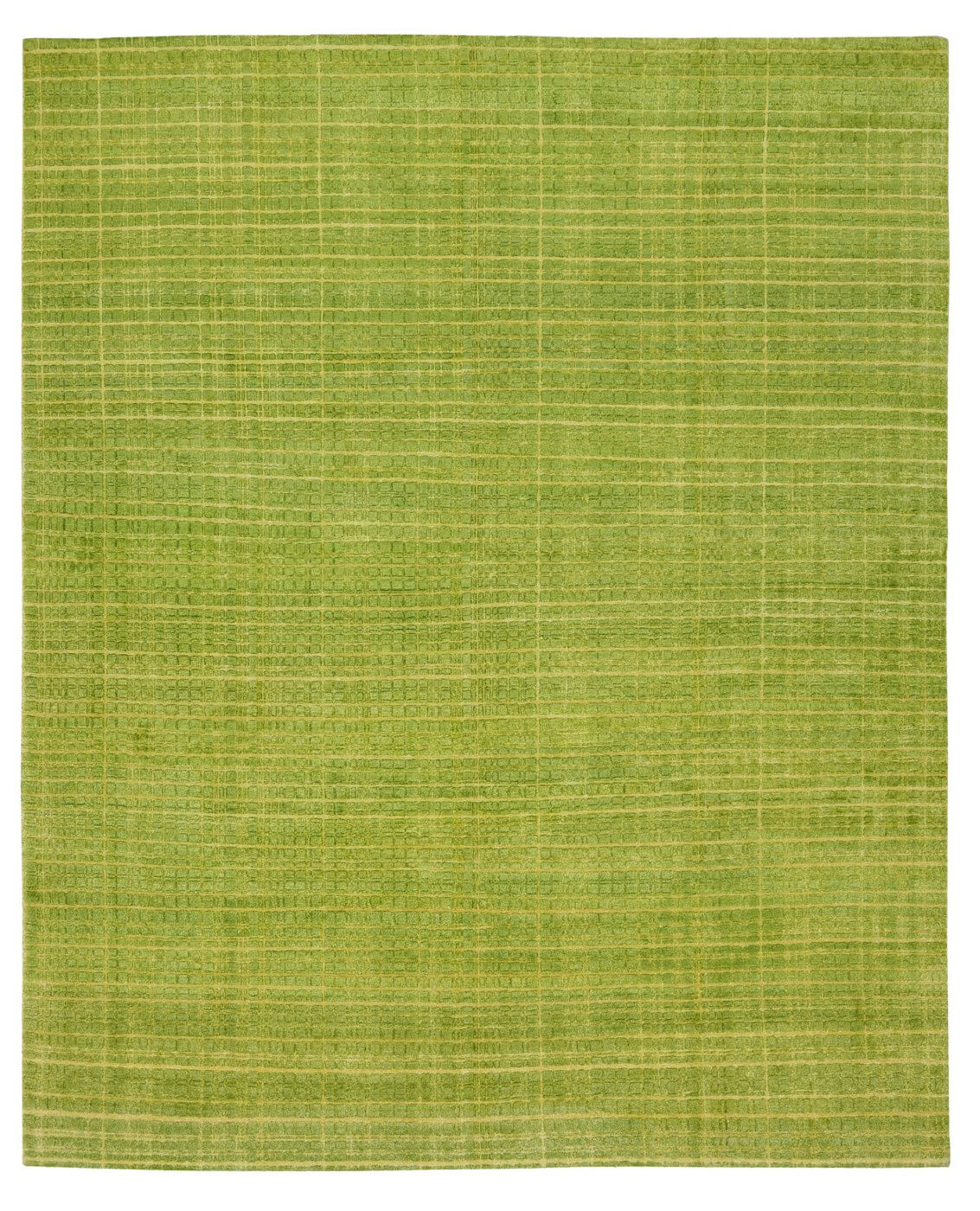 Grid Green Luxury Hand-woven Rug ☞ Size: 250 x 300 cm
