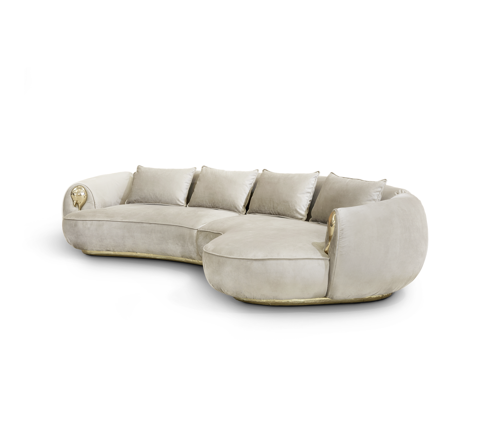 Solara Cream Curved Luxe Sofa