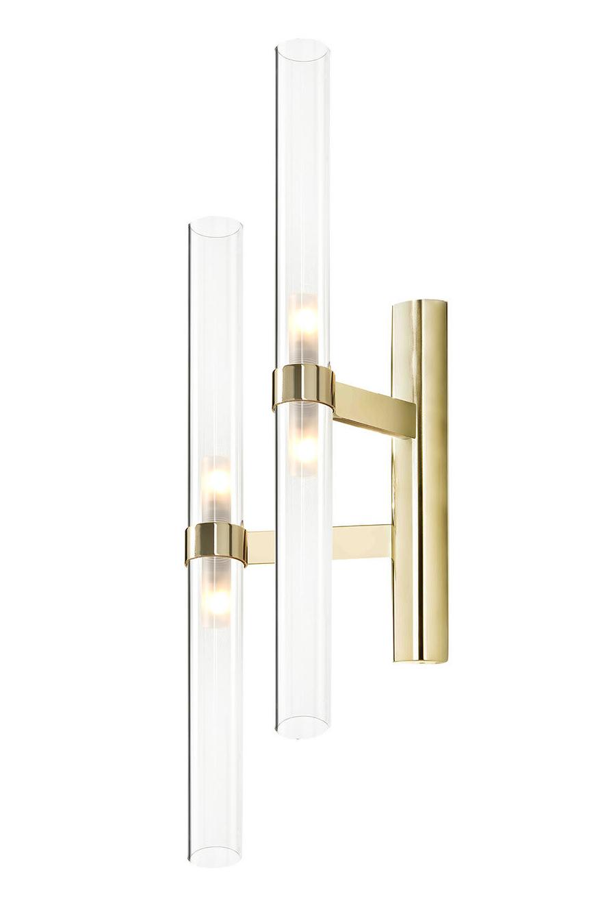 Gold Cylindrical Pyrex Wall Sconce