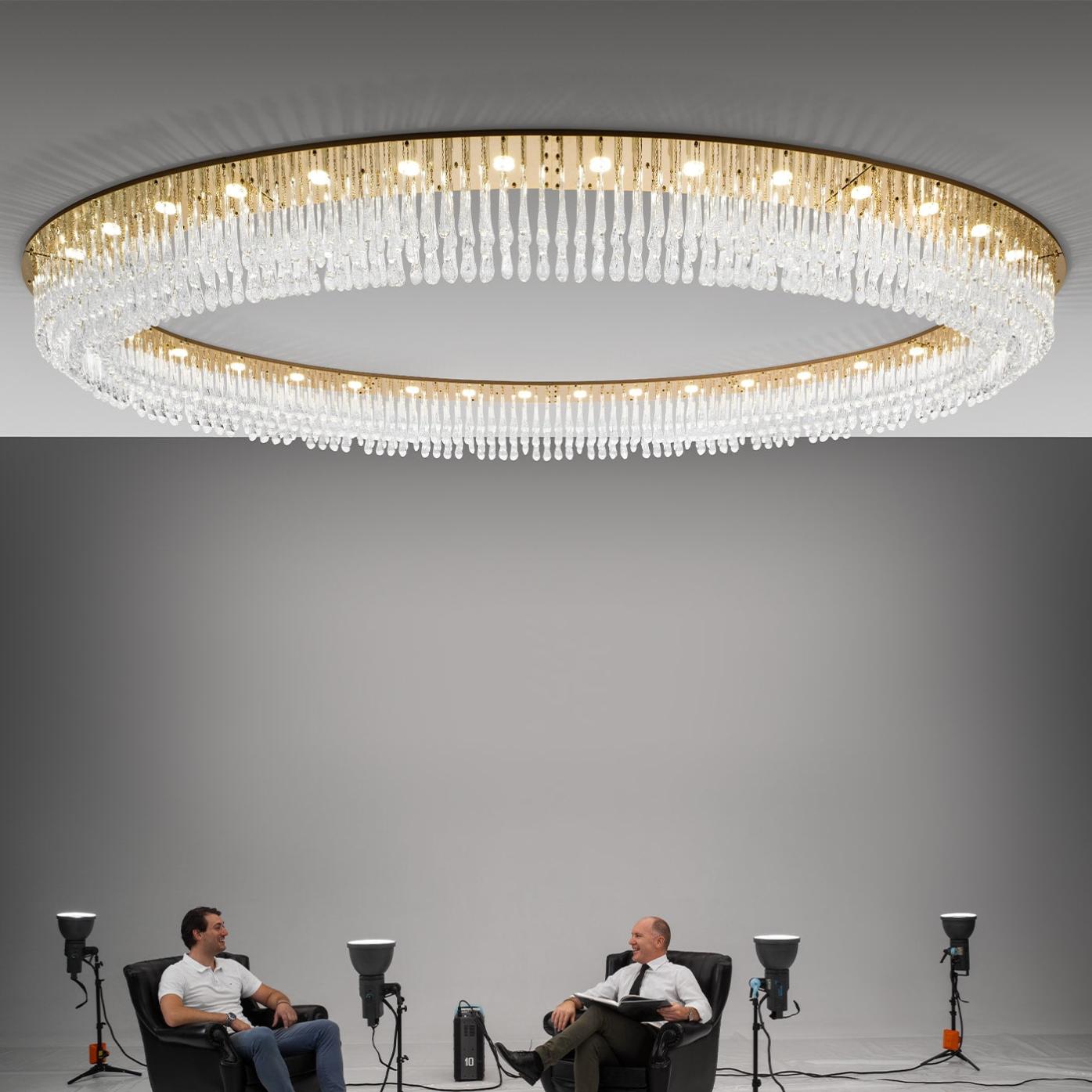 Oval Murano Drop Glass Chandelier