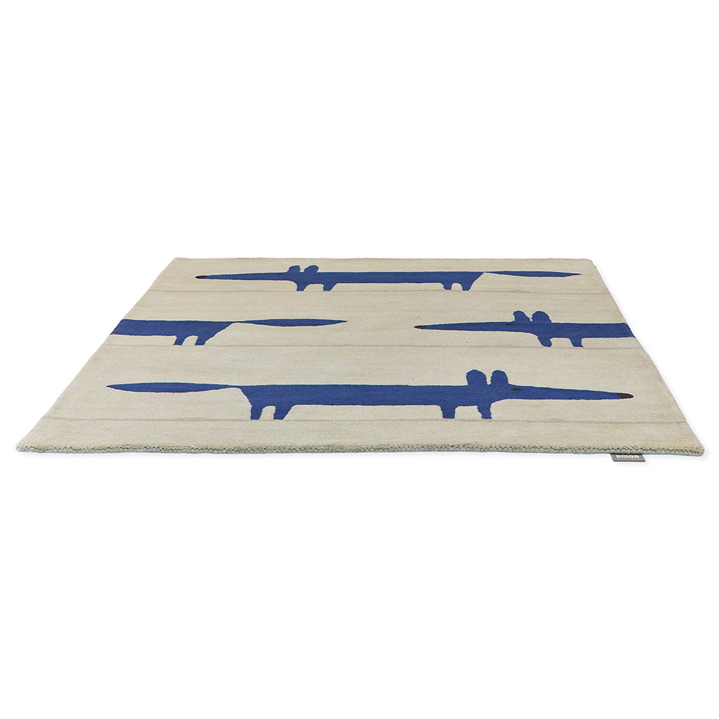 Fox Pebble / Denim Handwoven Rug