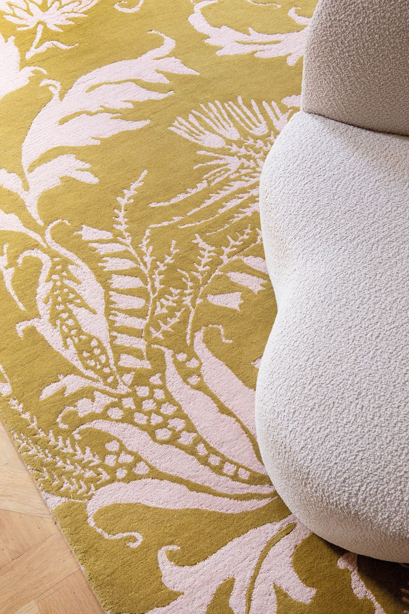 Baroque Yellow Designer Rug | Size: 200 x 280 cm