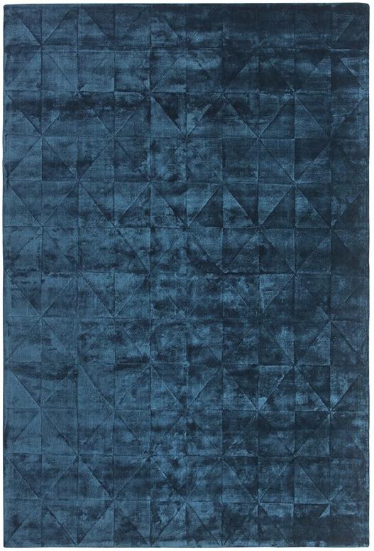 Triangles Tufted Blue Rug ☞ Size: 200 x 300 cm