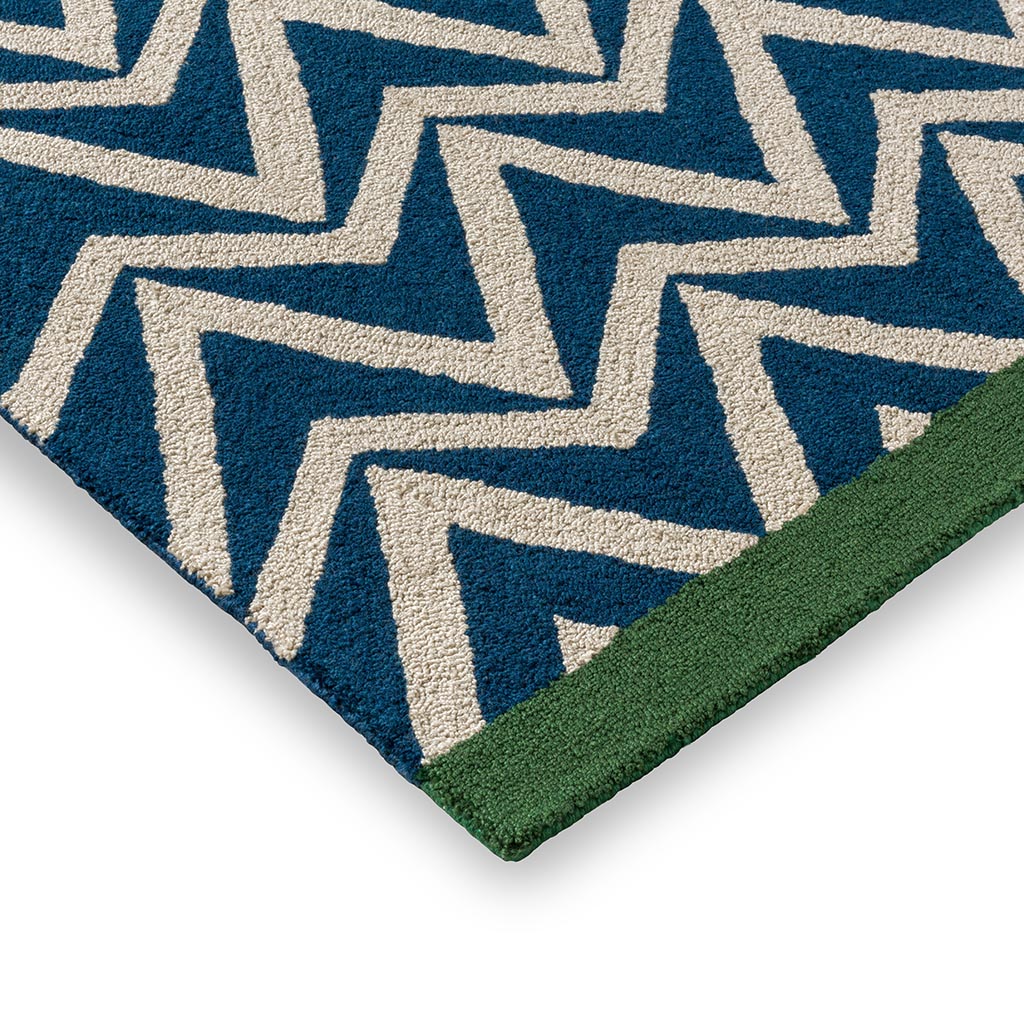 Flat Weave Blue Outdoor Rug | Size: 200 x 280 cm