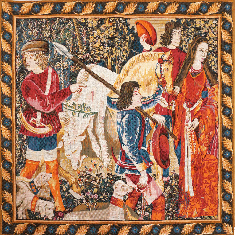 Wounded Unicorn Handwoven Tapestry