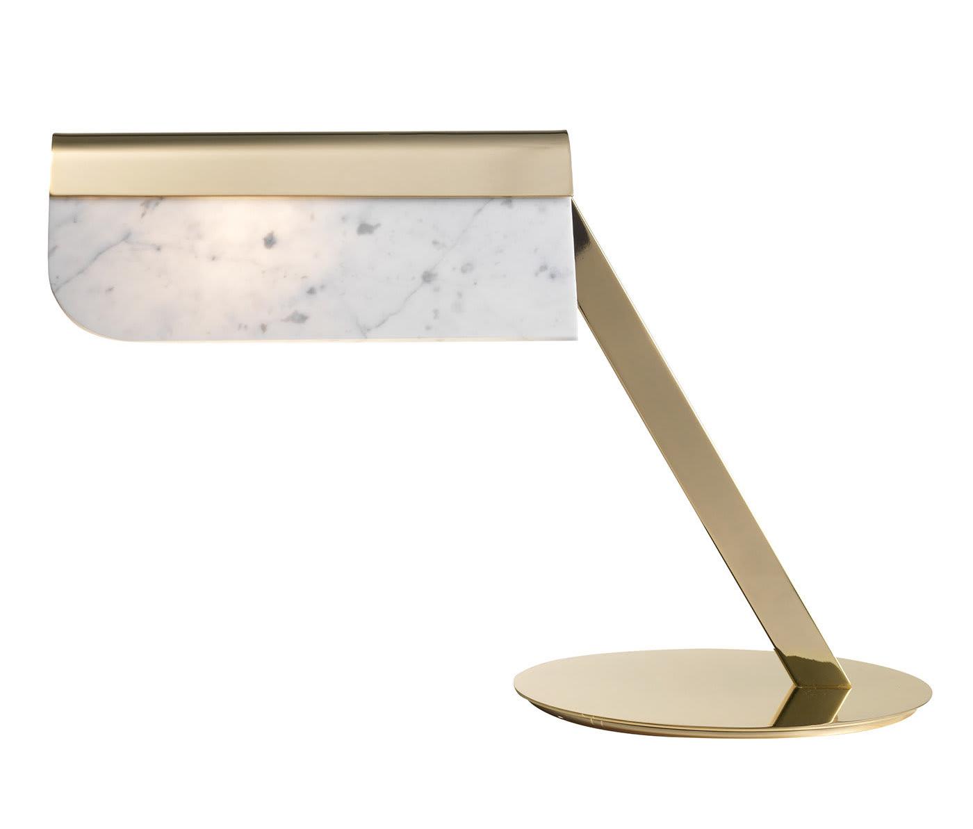 Soft Gold Carrara Marble Table Lamp