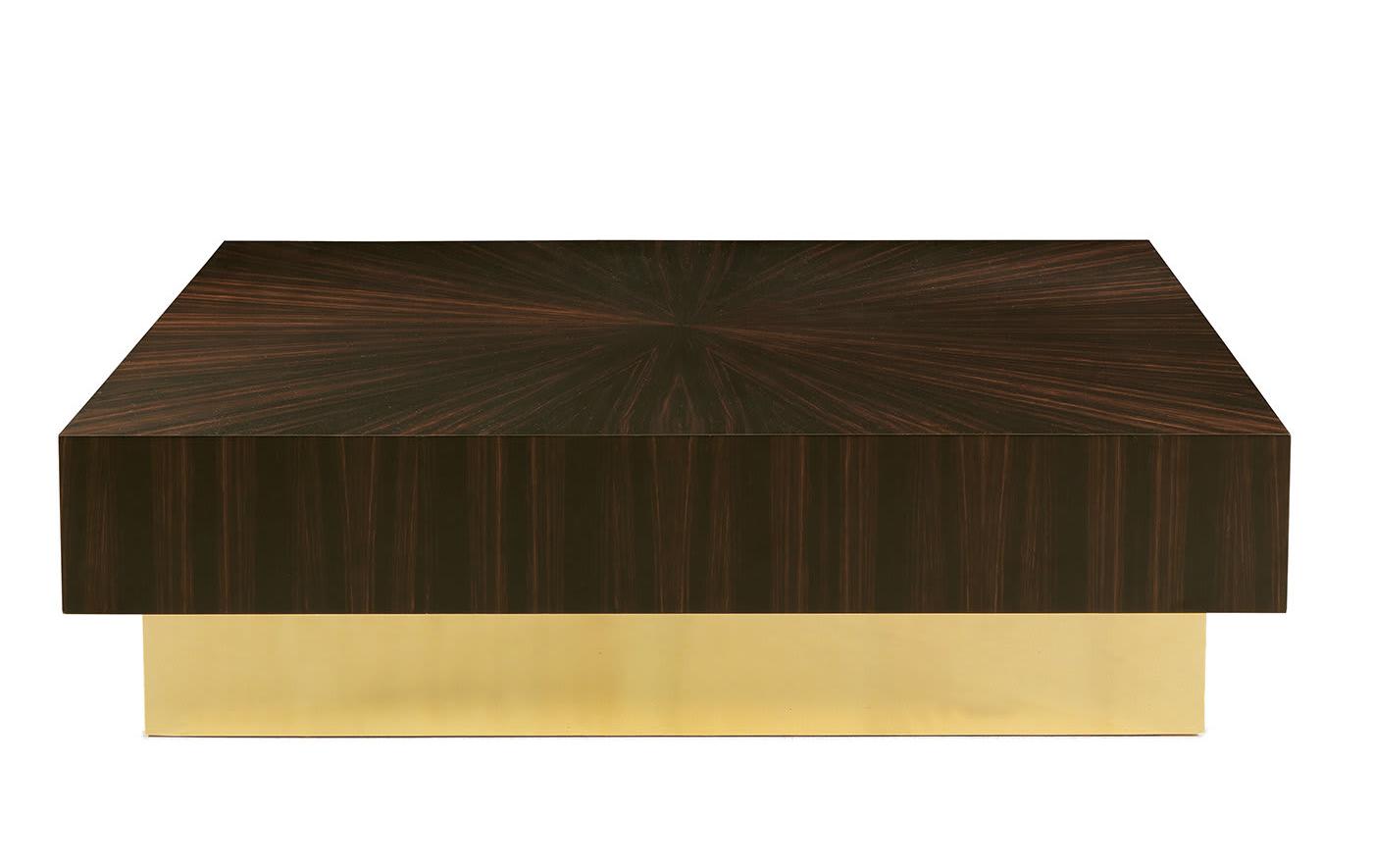 Ebony and Gold Handcrafted Coffee Table