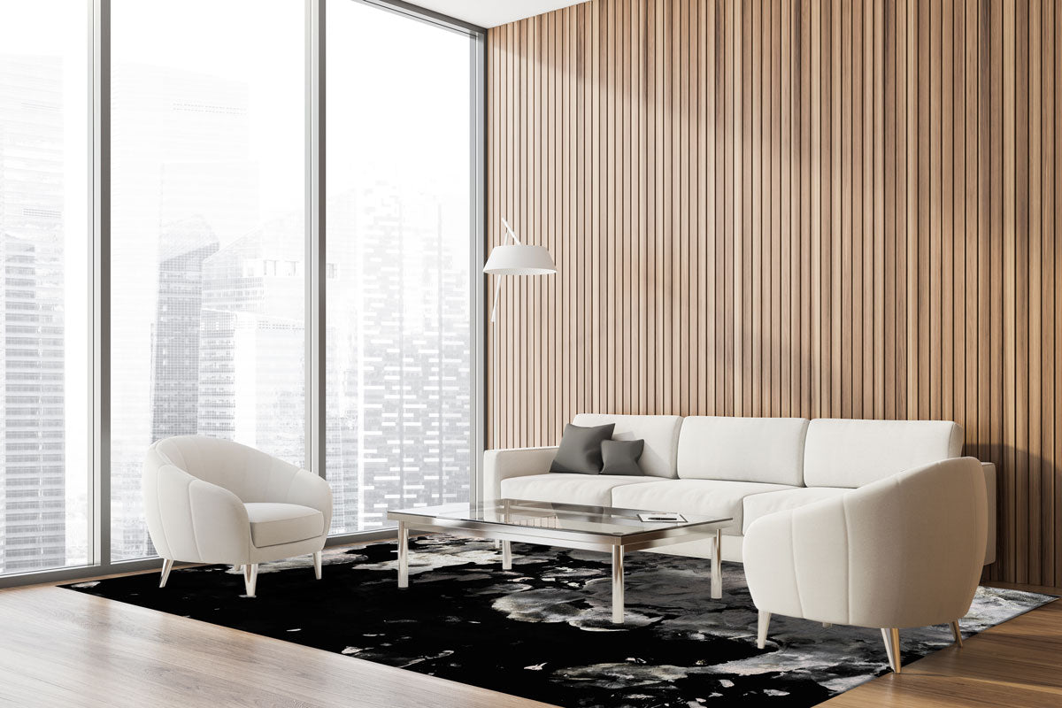 Late Black Puddle Jacquard Belgian Rug | Size: 170 x 240 cm