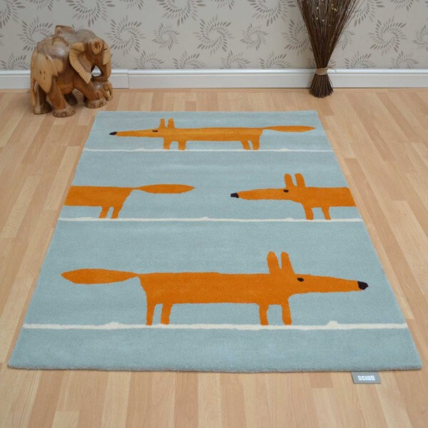 Fox Aqua Hand-Tufted Rug ☞ Size: 120 x 180 cm