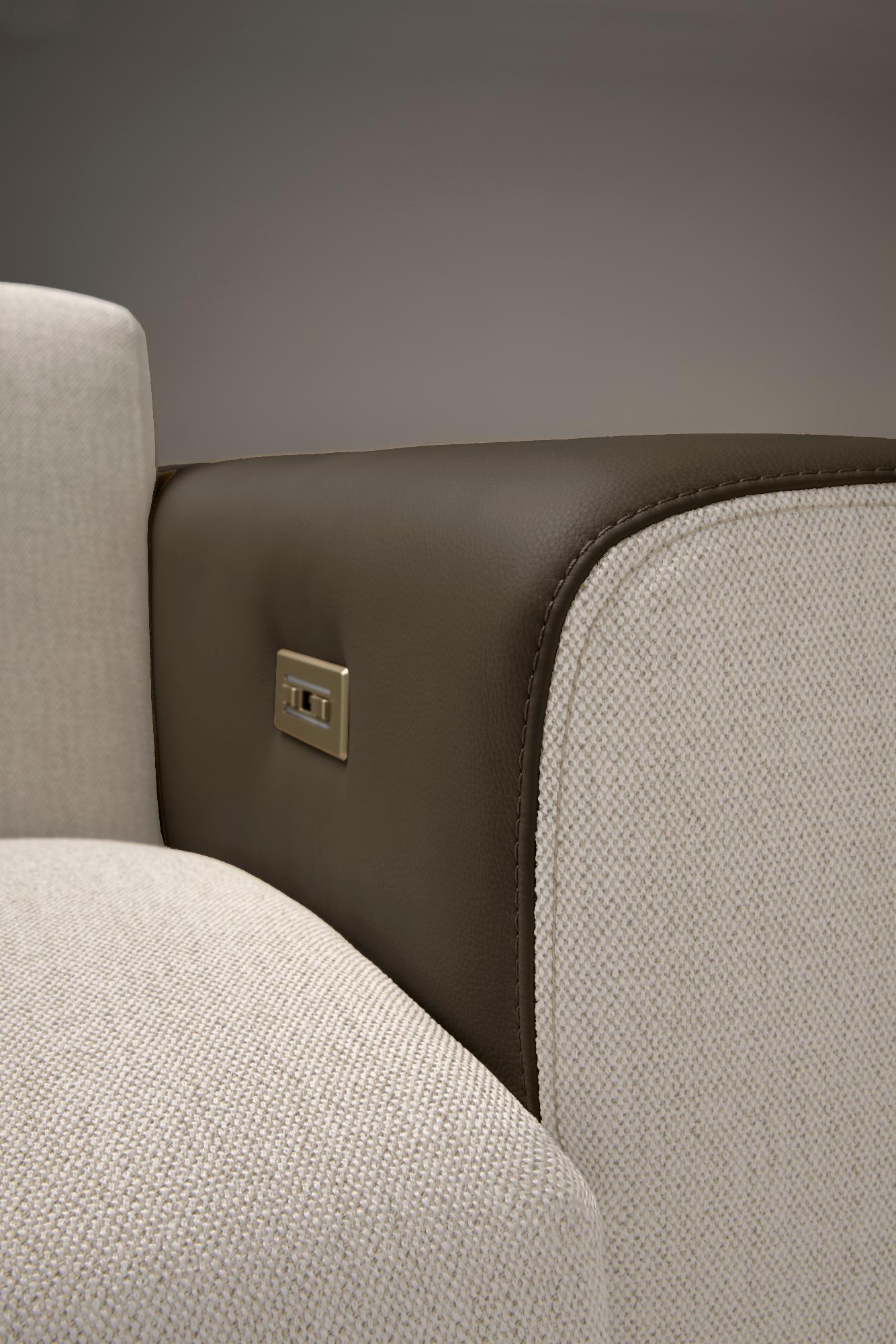 Atlanta Black & White 3-Seater Reclining Sofa
