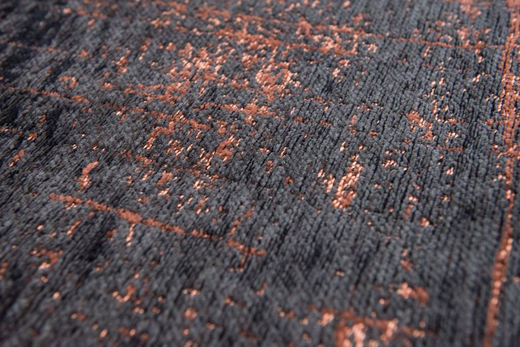 Abstract Indoor Black & Orange Rug ☞ Size: 240 x 340 cm