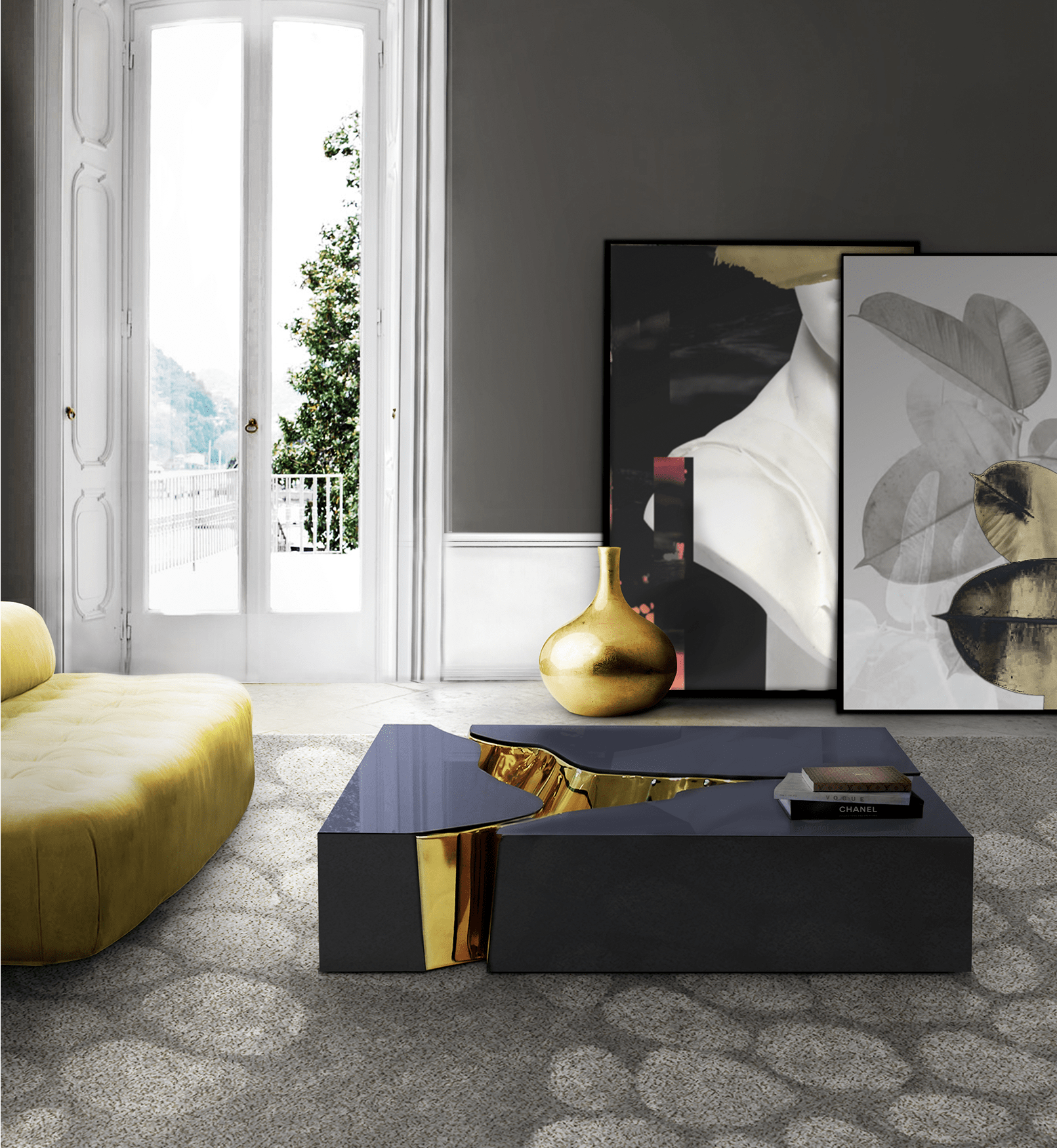 Black Gold Designer Center Table