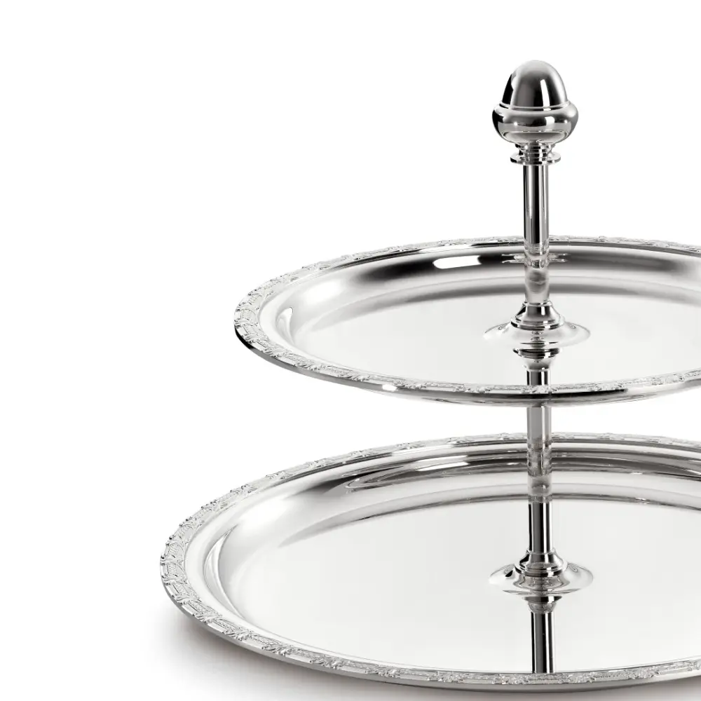 Two-Tier Silver-Plated Pastry Stand