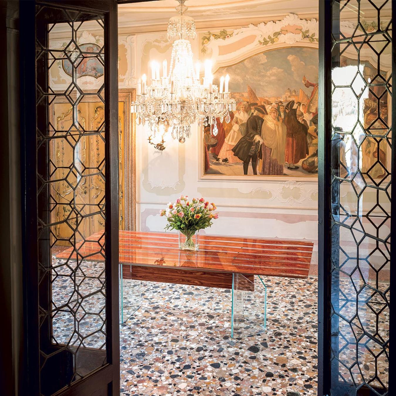 Parigi Wood and Glass Dining Table