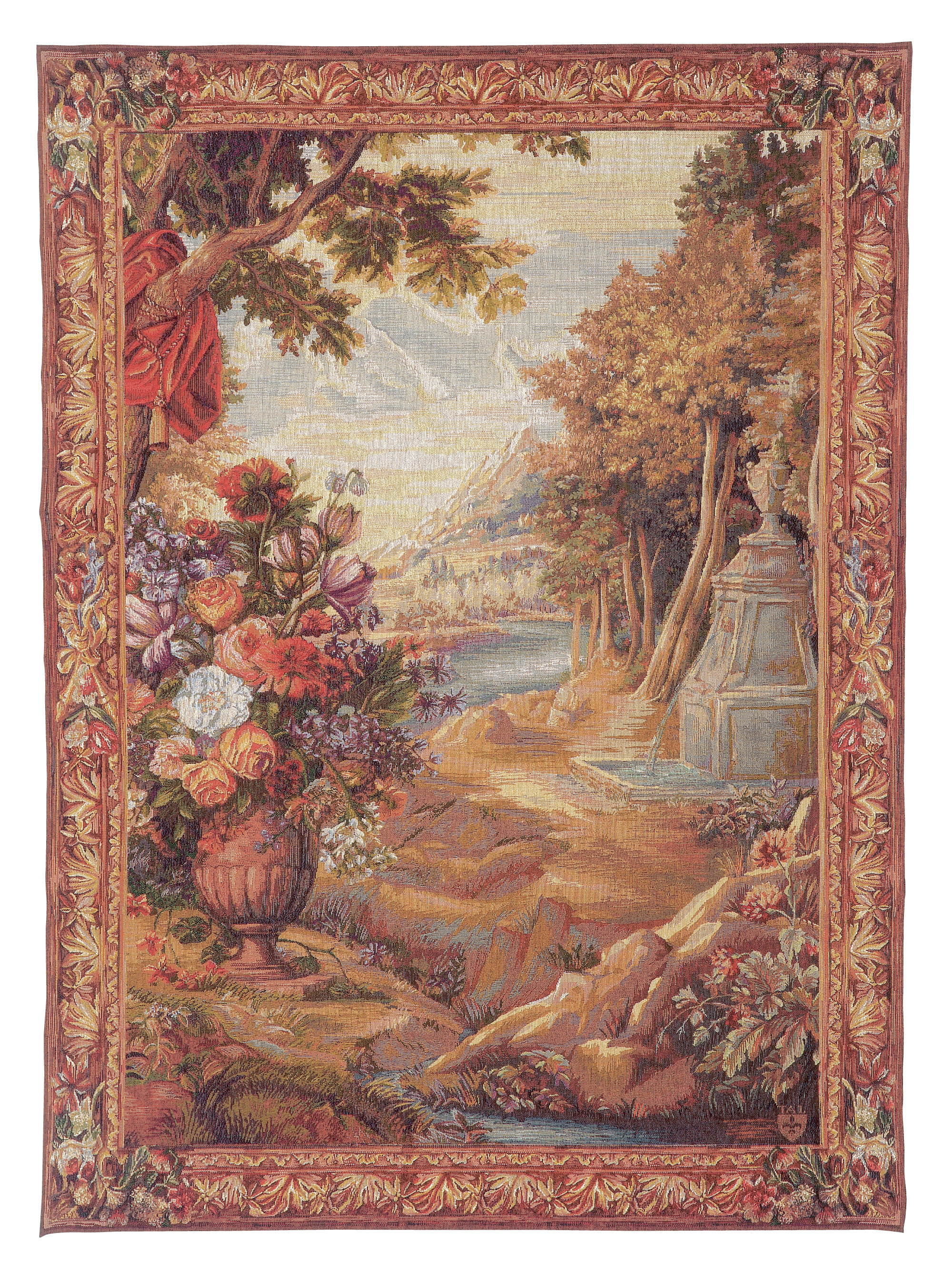 Bouquet with Drape - Fountain Woven Tapestry