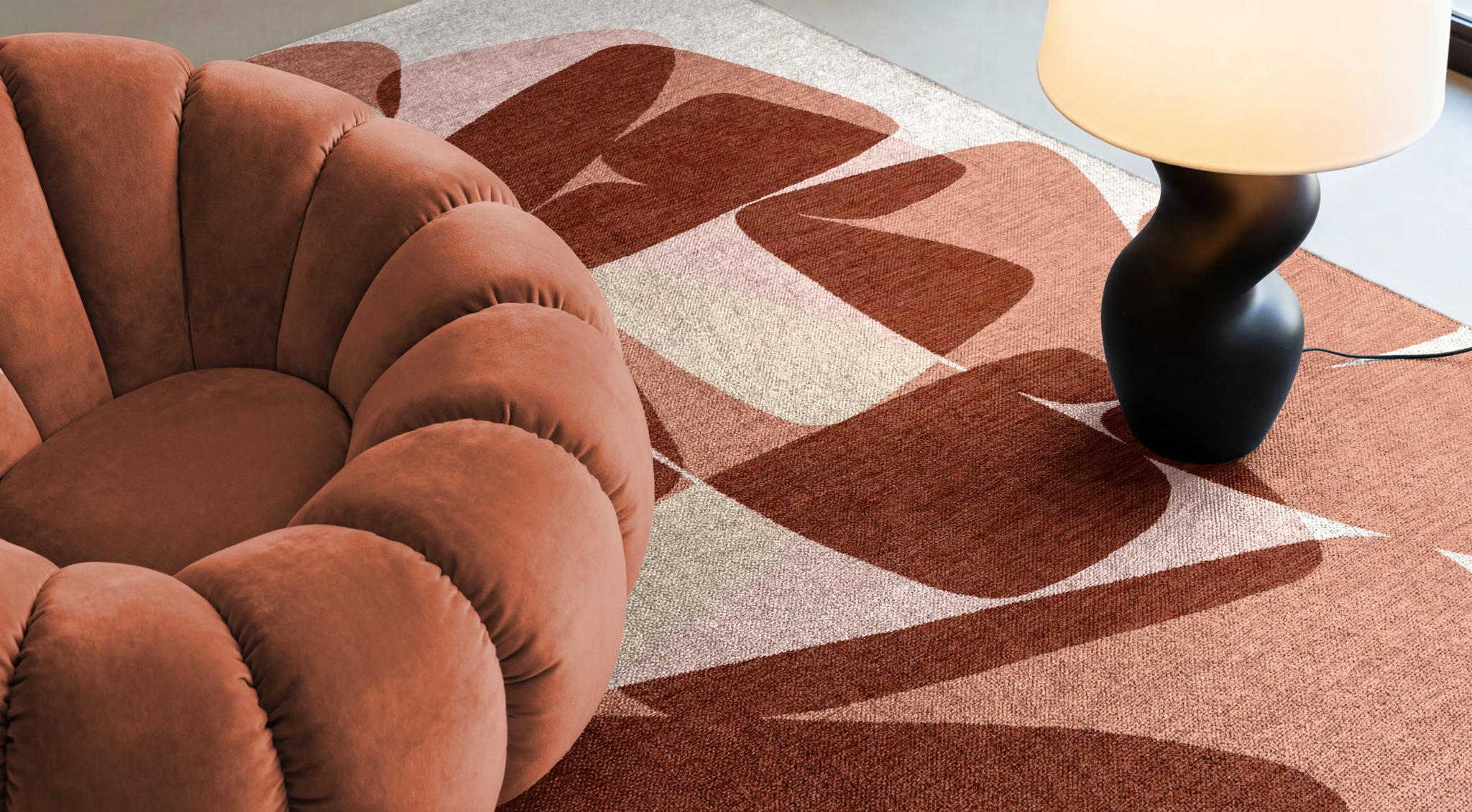 Cherry Mocha Jacquard Wilton Rug