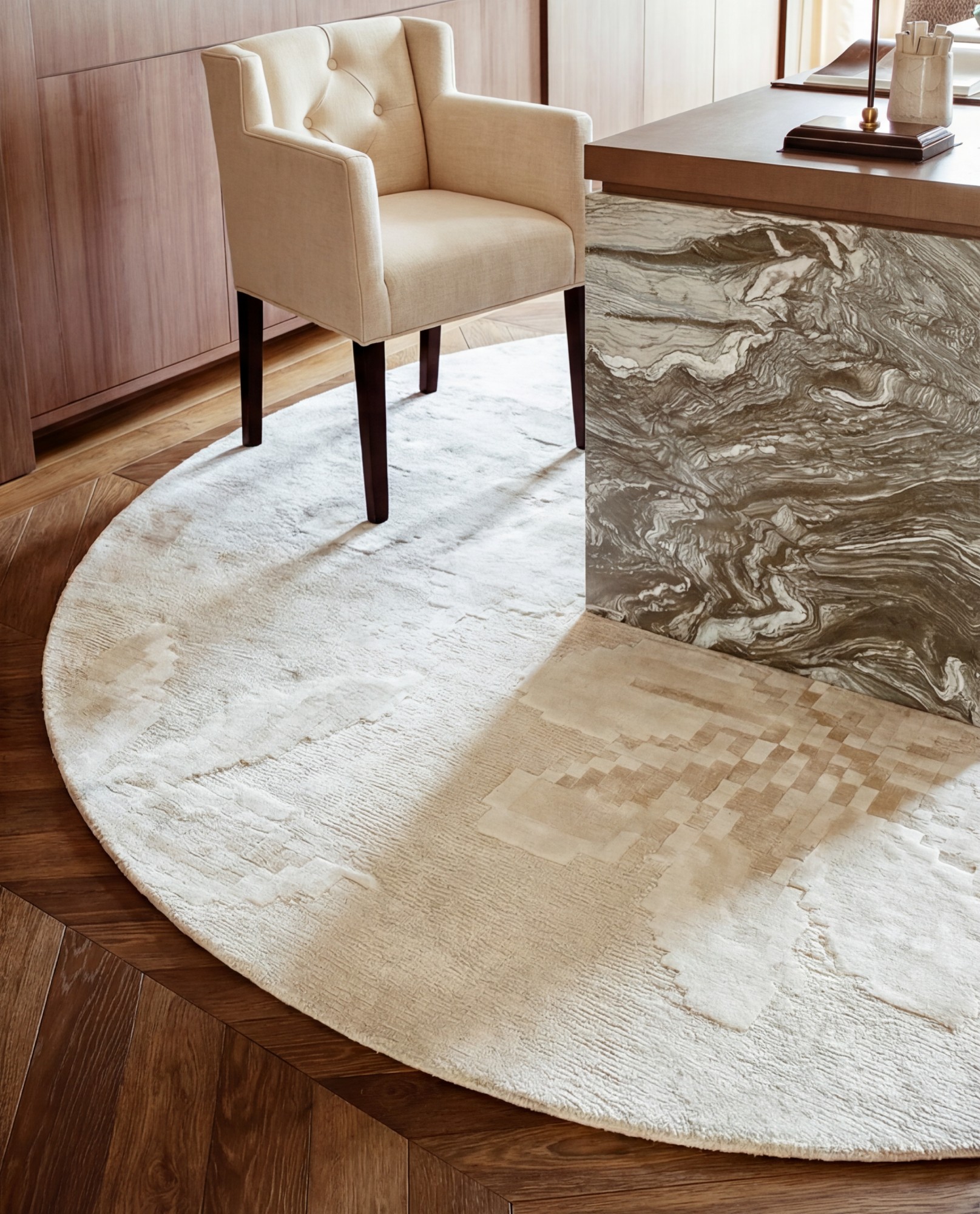 Ivory Rosette Signature Rug