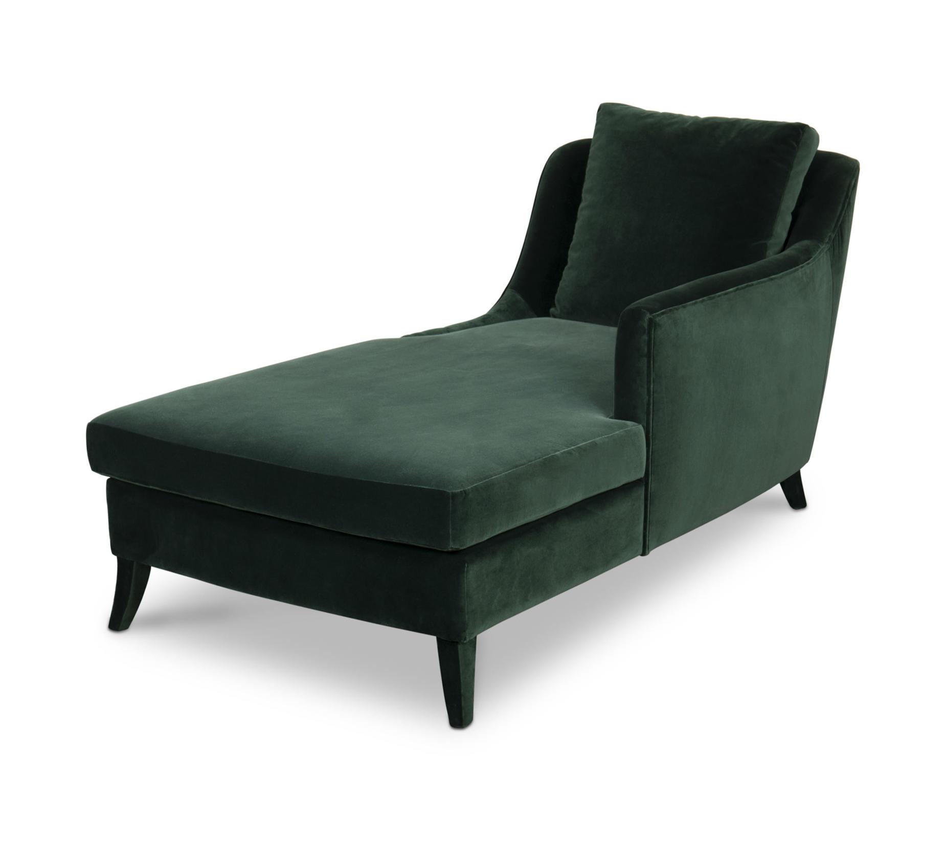 Plush Velvet Grande Chaise Longue