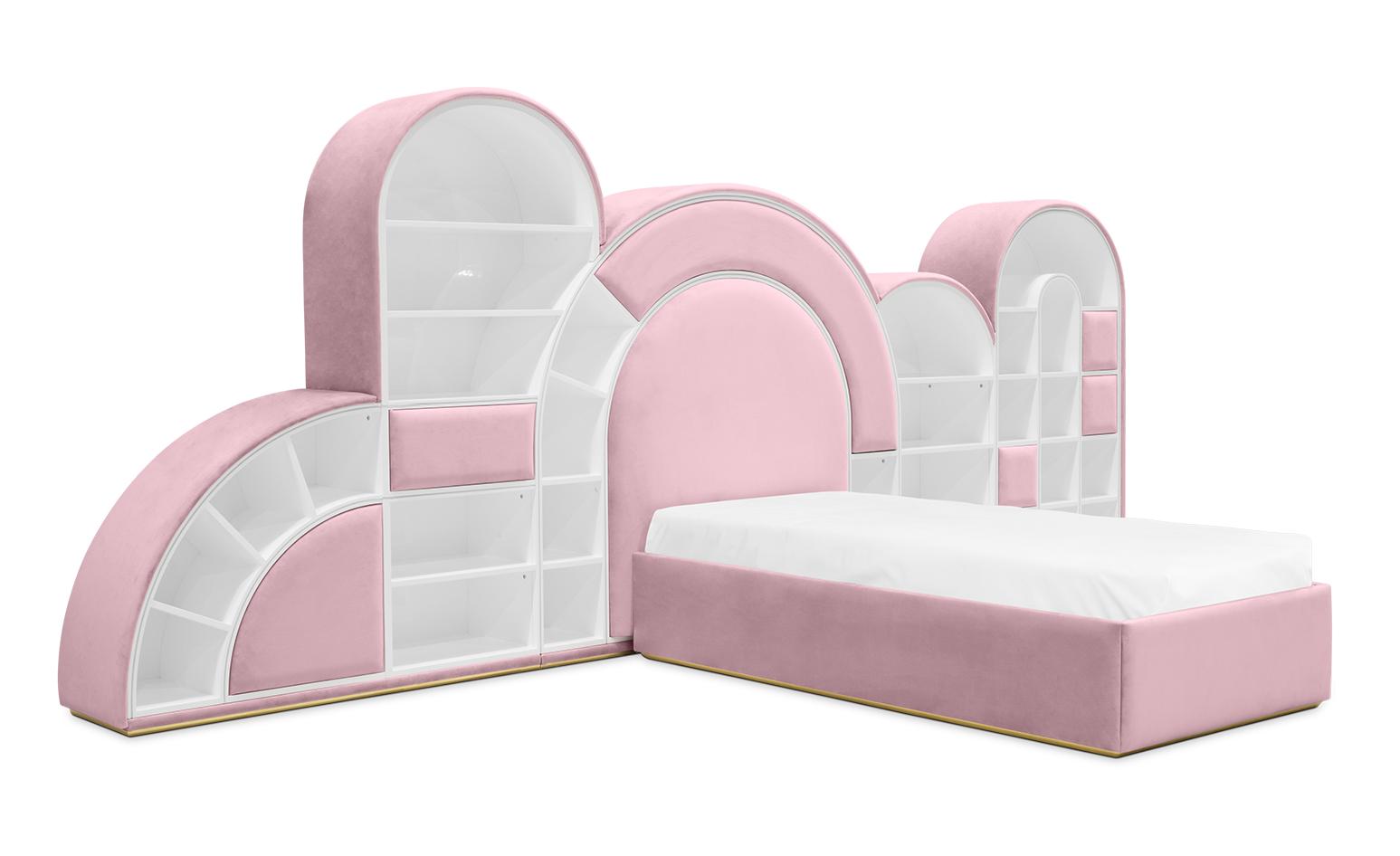 Bubblegum Marshmallow Pink Bed | Configuration: Small | Mattress Size: 90 x 190 cm