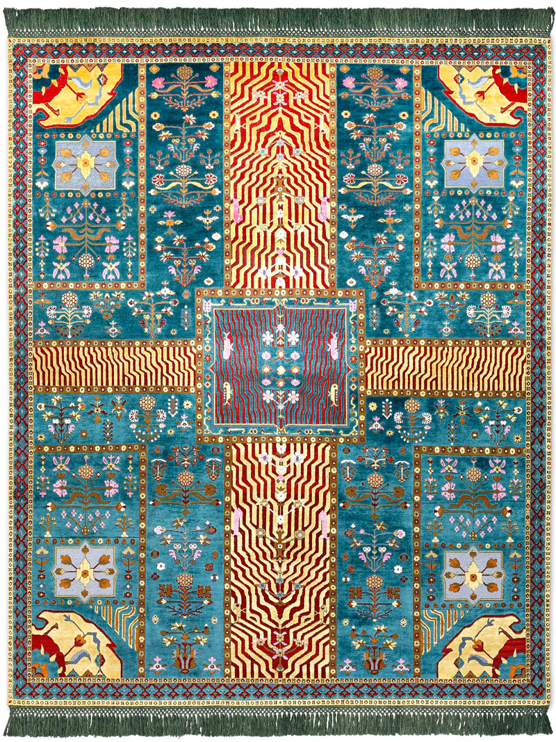 New Garden Hand-Knotted Wool / Silk Rug