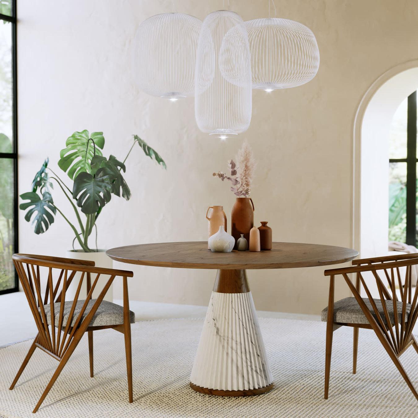 Marilyn Round White Italian Dining Table