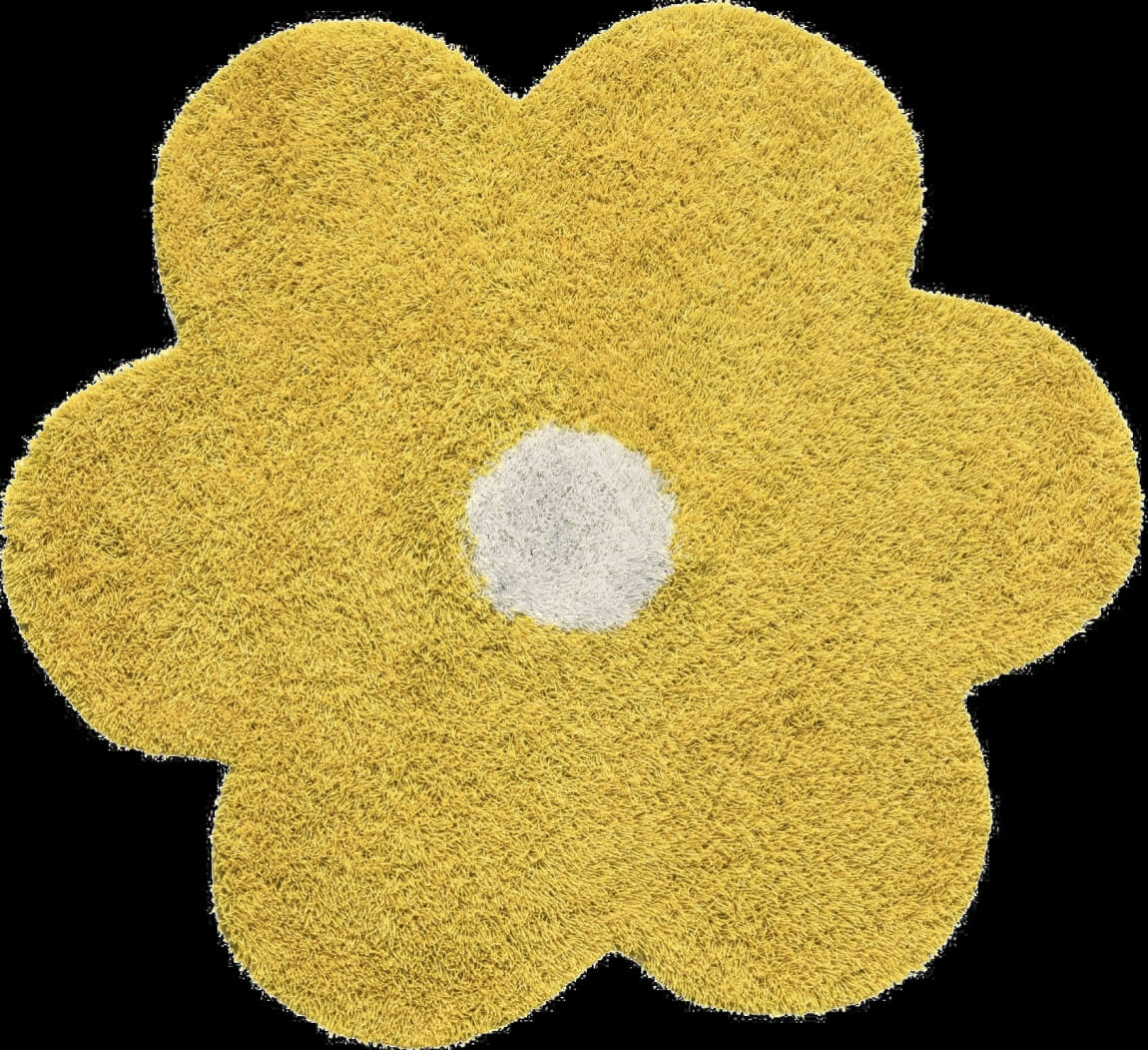 Daisy Yellow And White Kids Rug | Size: Ø 130 cm