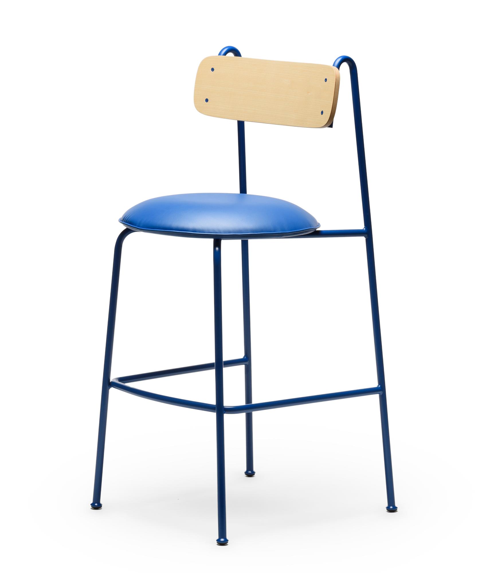 Lena Blue Ash Wood Bar Chair